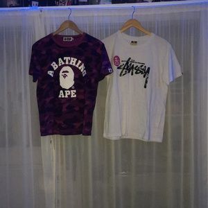white bape shirt